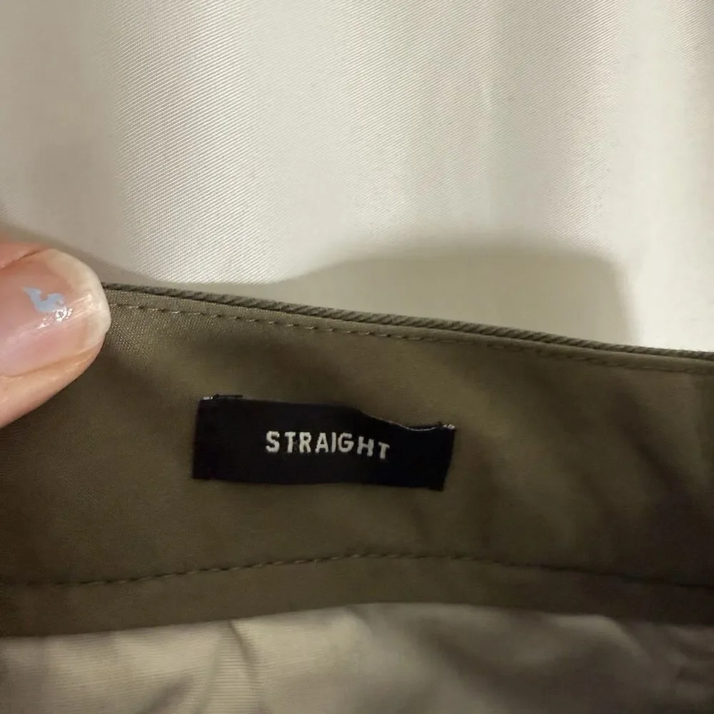 J. Crew Mercantile Pants Men's 31x30 Green Straight Flat Front Flex Cotton Blend